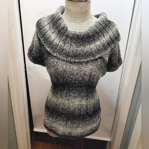 Mercer‎ & Madison Off The Shoulder Black Gray Wool Blend Sweater Large